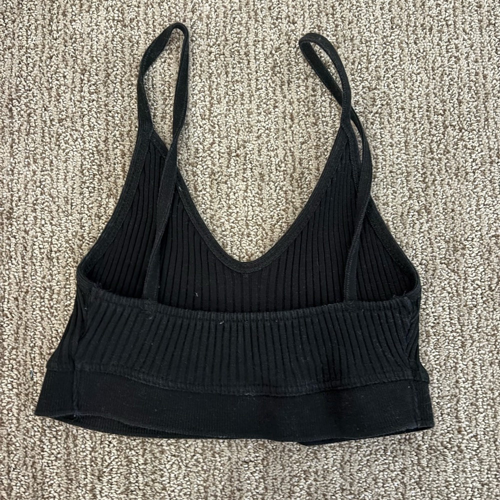 Zara Black Ribbed Top - Picture 3 of 4